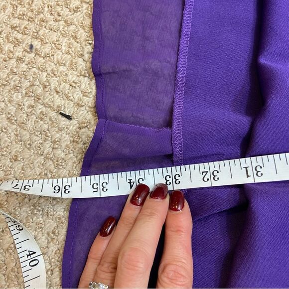 Ladies ASA Fashions Brand Purple Off Cold Shoulder Mini Shift Dress Size 2XL - Picture 12 of 12